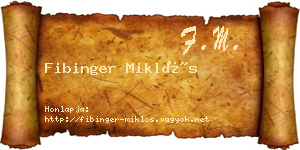 Fibinger Miklós névjegykártya
